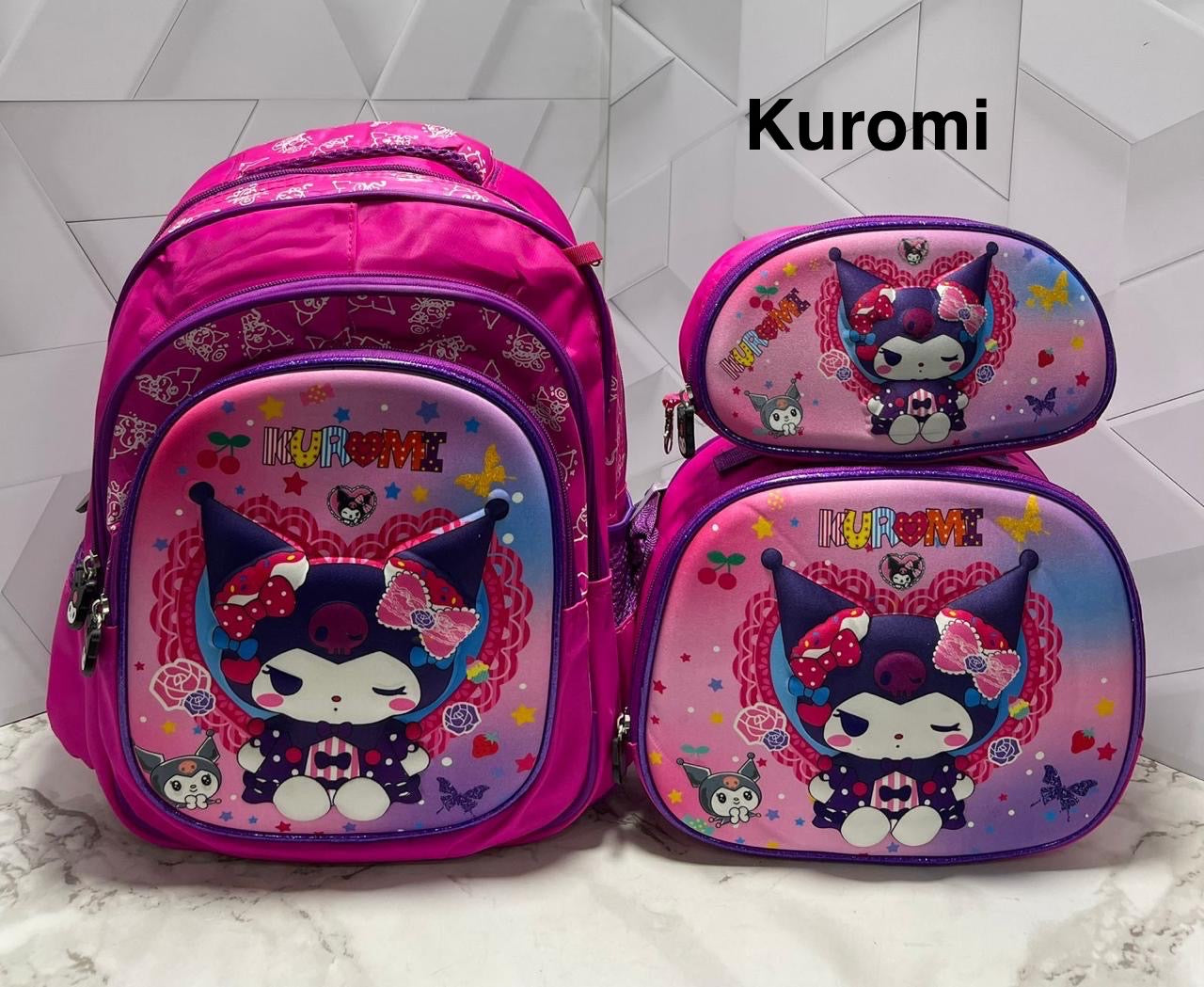 Trío 3D Morral + Lonchera + Cartuchera DE REGRESO A CLASES 📚📚📓📔📕📗📘